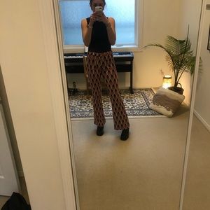 Printed flare free people pants.